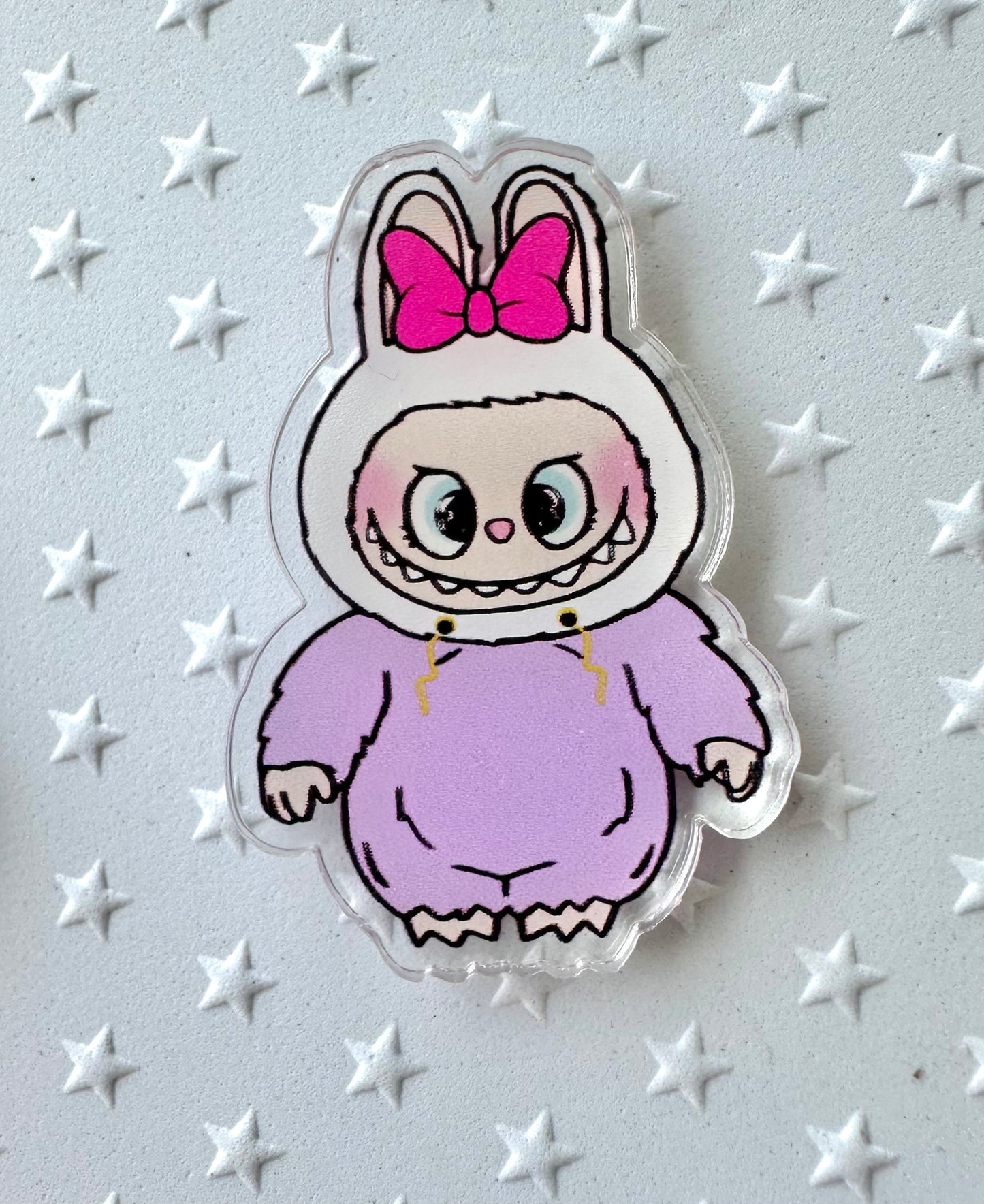 Labubu dressed as Fab 5 Characters Acrylic Pin