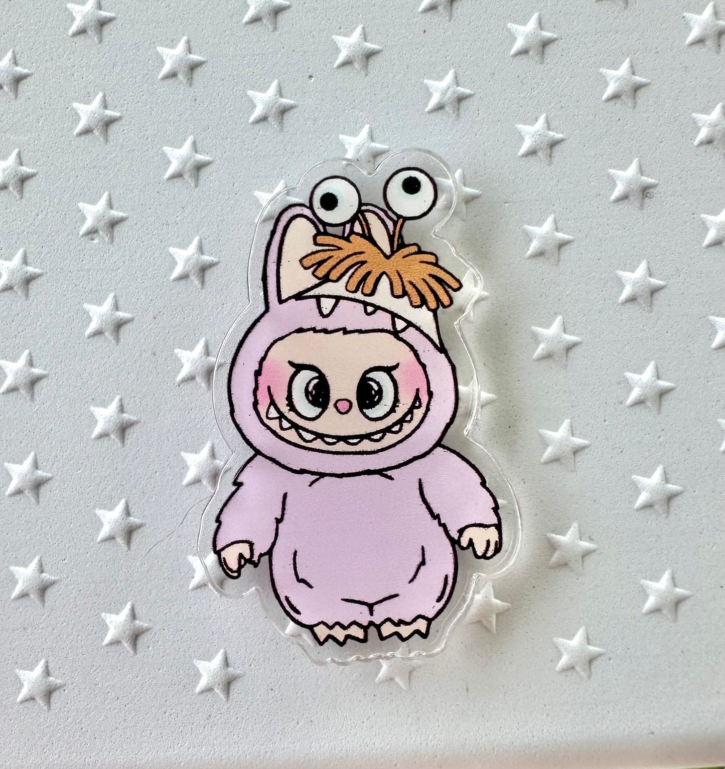 Labubu dressed as Monsters Inc. Characters Acrylic Pin