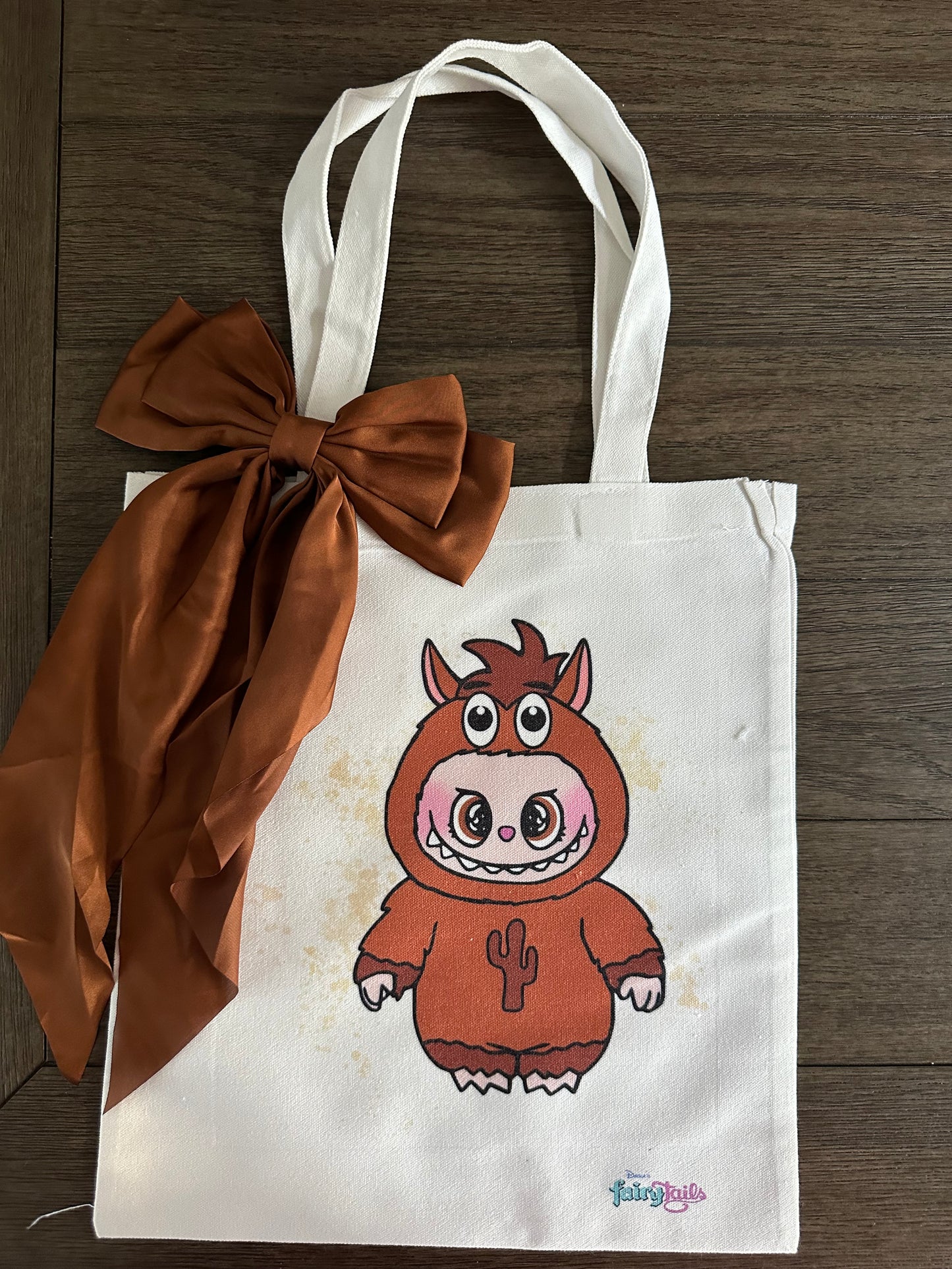 Labubu as Bullseye Canvas Tote Bag