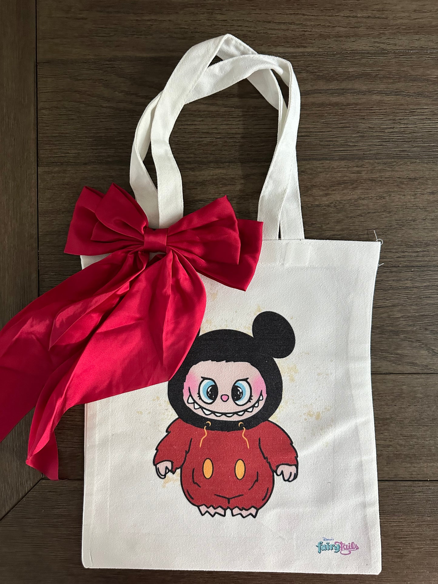 Labubu as Mickey Canvas Tote Bag