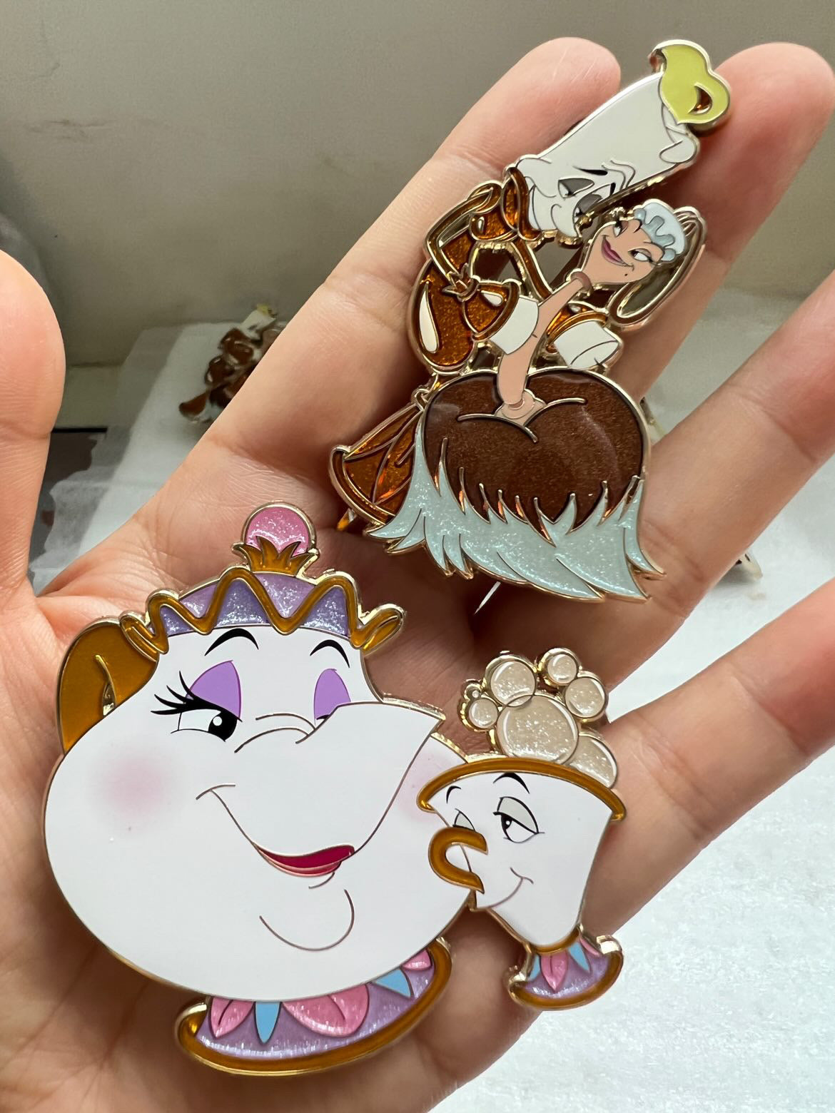 “Candlelight Whispers” Lumiere & Plumette Fantasy Pin