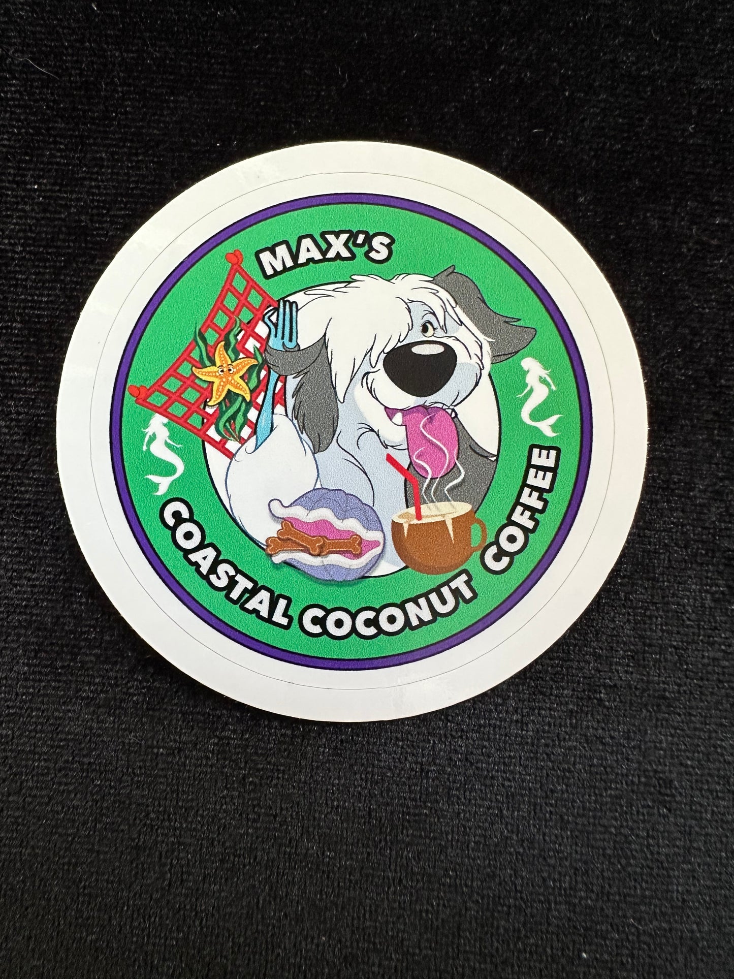 Max’s coastal coconut coffee Sticker
