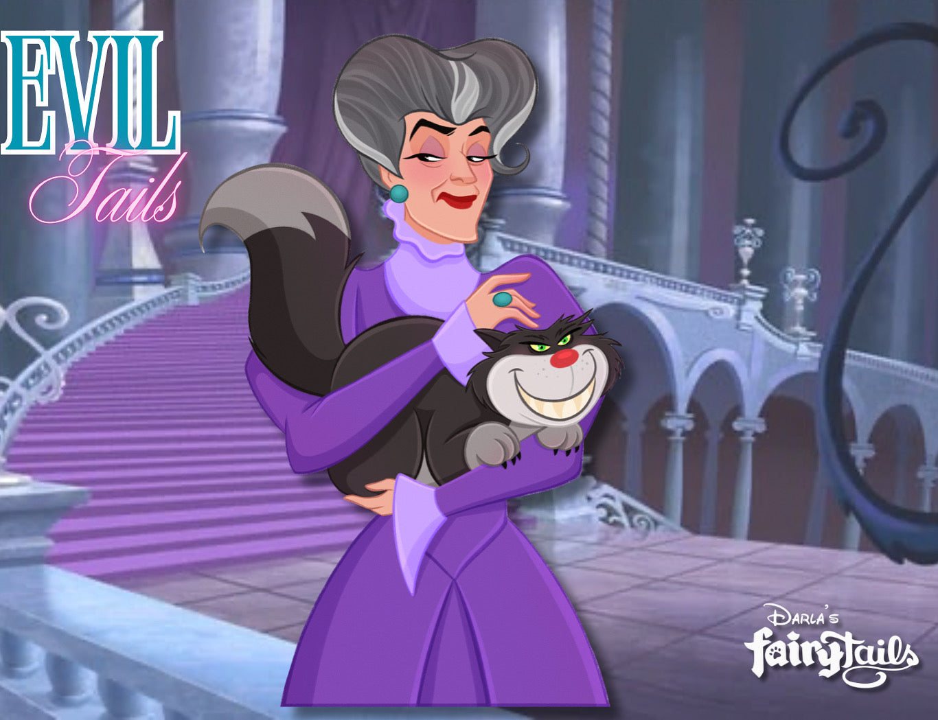 PRESALE - Evil Tails Lady Tremaine & Lucifer Fantasy Pin