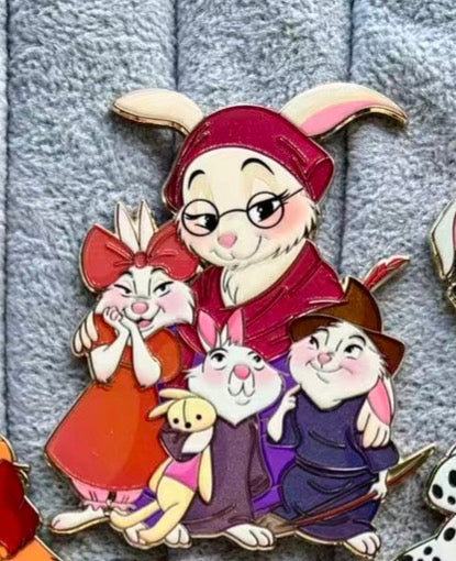 "A Mother's Love" Mother Rabbit Fantasy Pin
