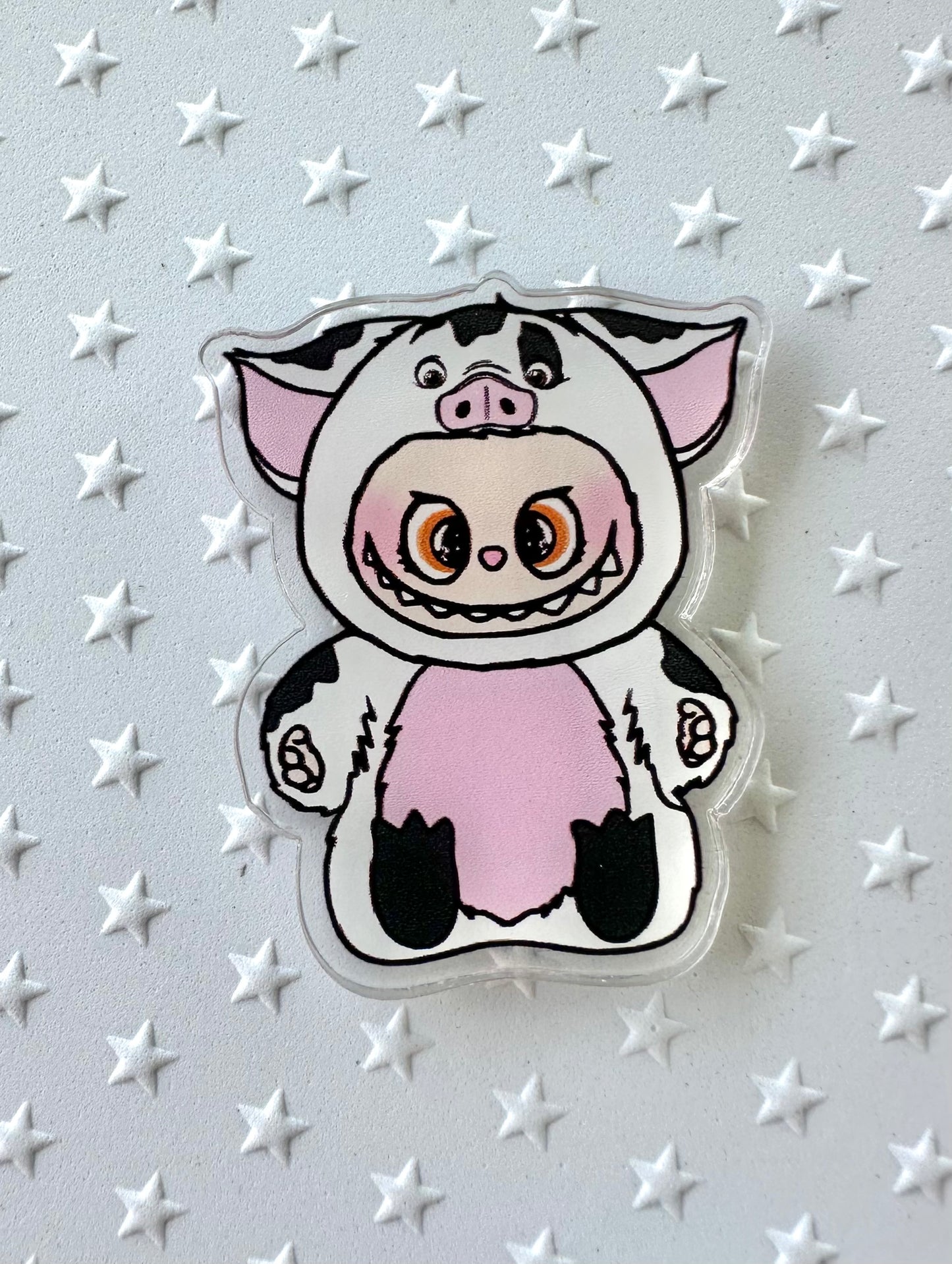 Labubu dressed as Pua Character Acrylic Pin