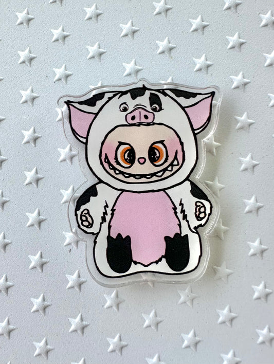 Labubu dressed as Pua Character Acrylic Pin