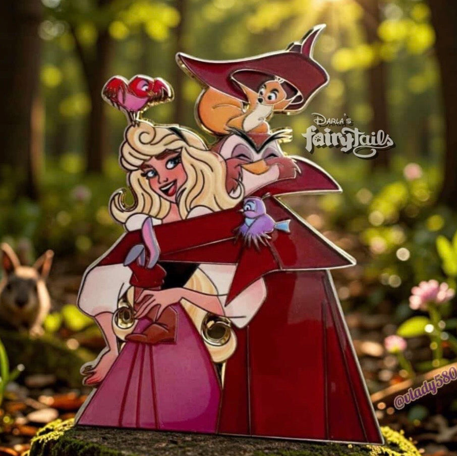 Love Tails Briar Rose & forest friends Fantasy Pin