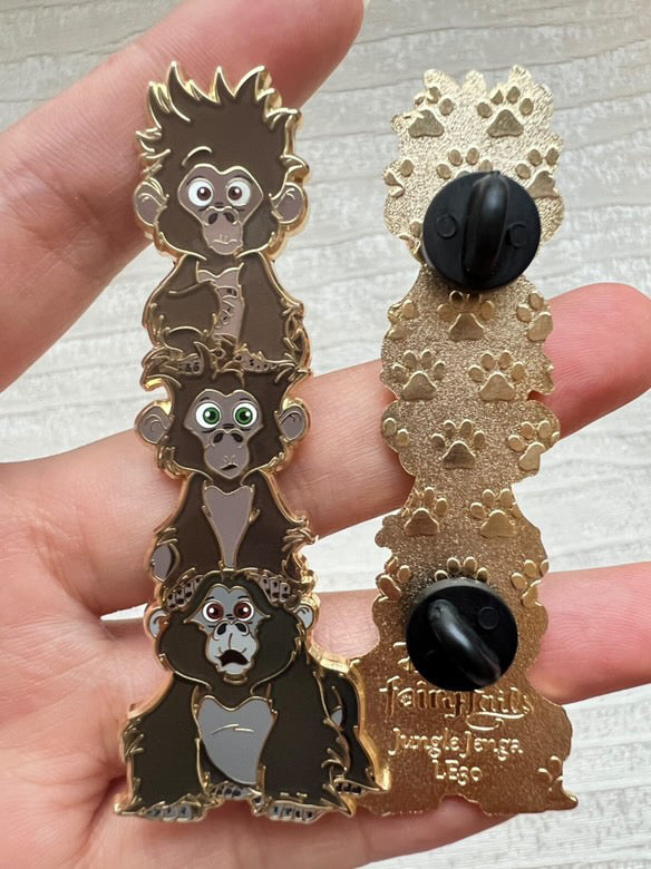 “Jungle Jenga” Tarzan baby gorillas Fantasy Pin