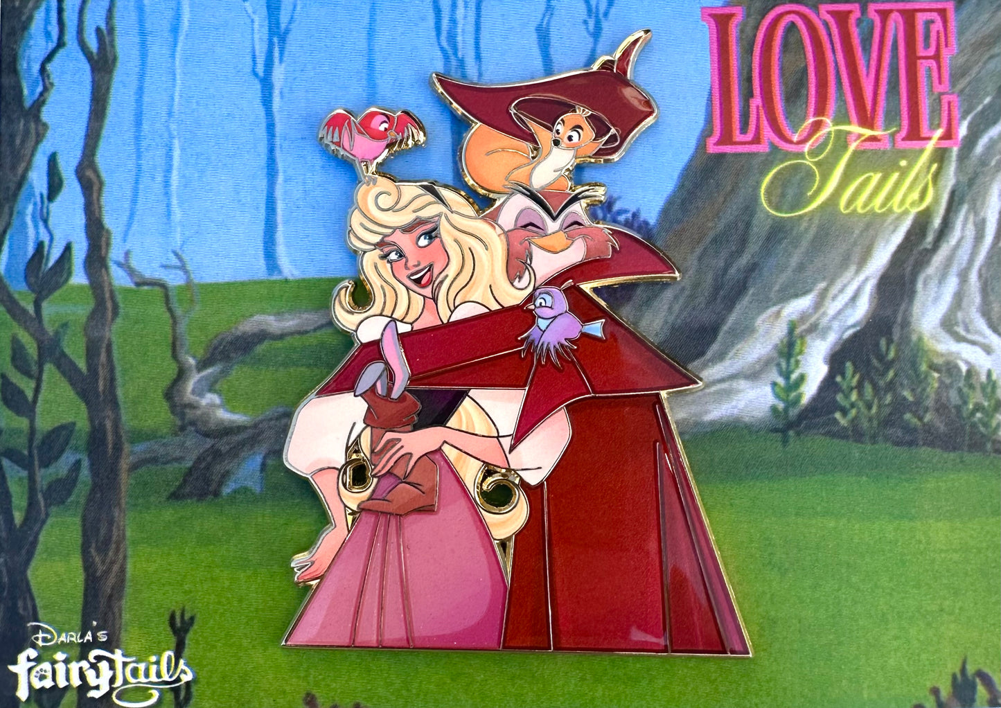 Love Tails Briar Rose & forest friends Fantasy Pin