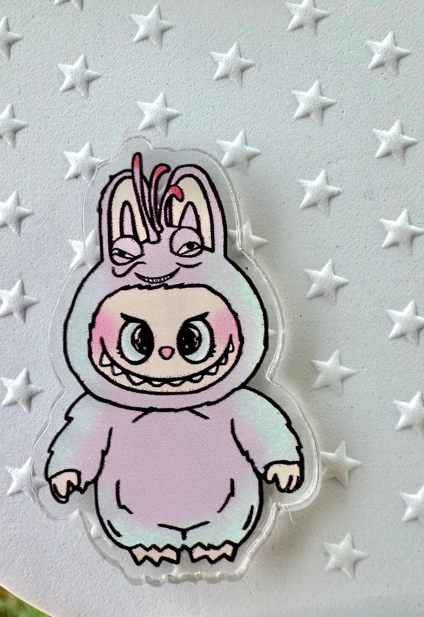 Labubu dressed as Monsters Inc. Characters Acrylic Pin