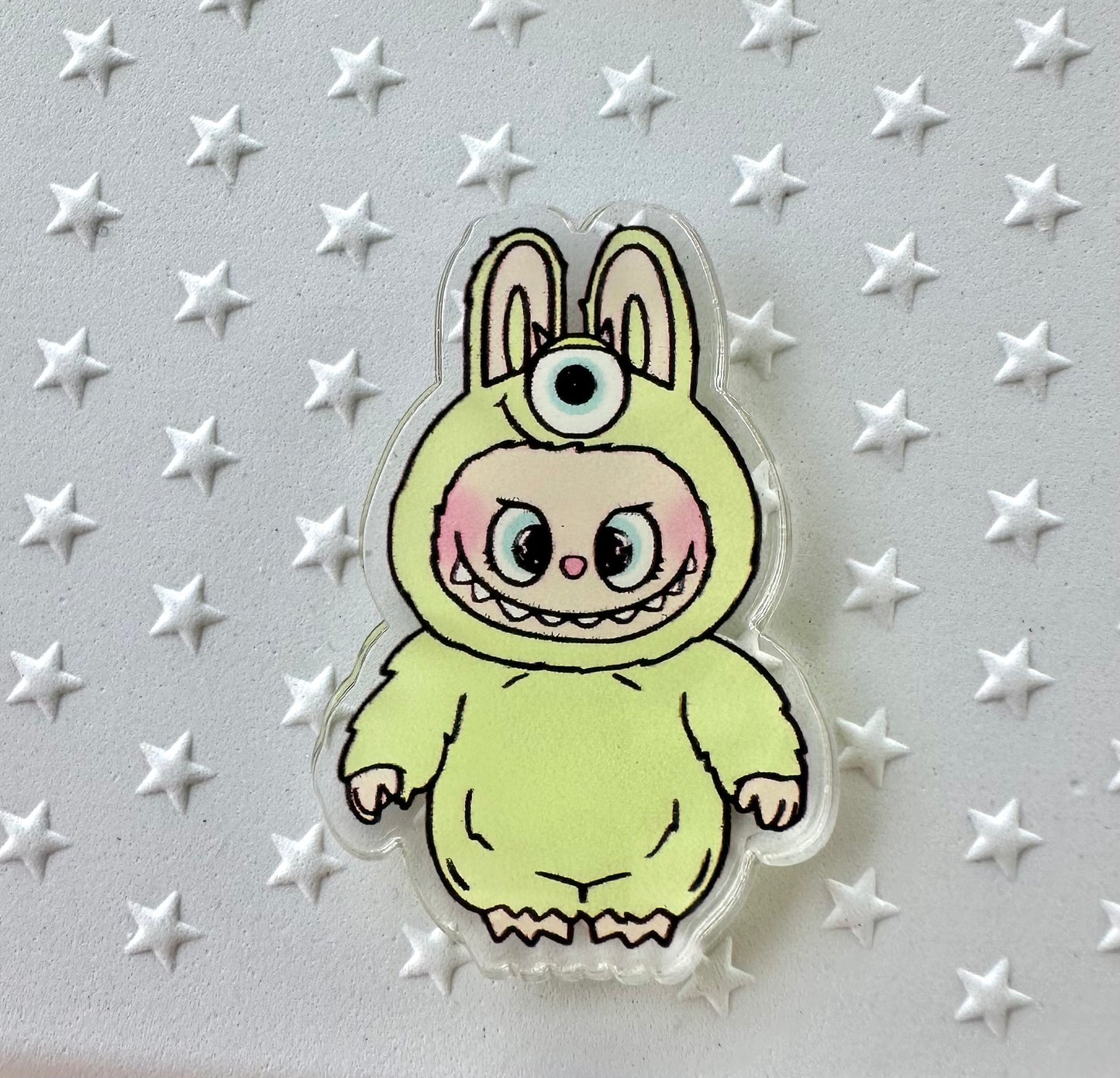 Labubu dressed as Monsters Inc. Characters Acrylic Pin