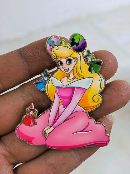 "We're All Ears" Aurora (Pink Dress) Fantasy Pin