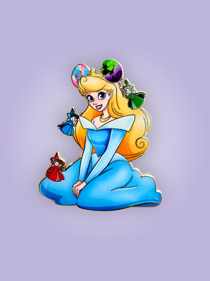 "We're All Ears" Aurora (Blue Dress) Fantasy Pin
