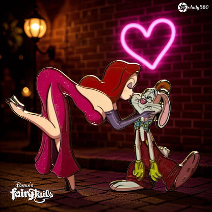 “GOT SMOOCHED" Jessica & Roger Rabbit Fantasy Pin