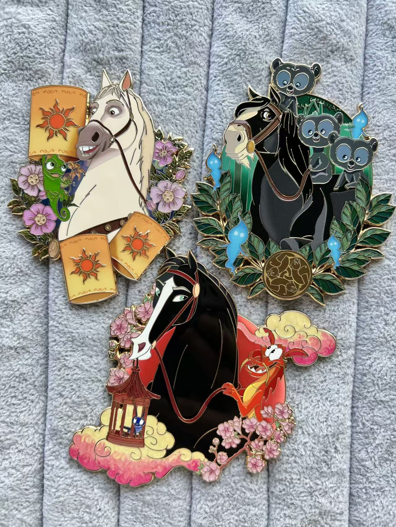 “Charmed Steeds” Angus & bears fantasy Pin