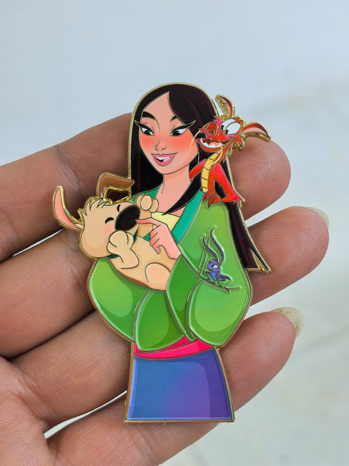 Love Tails Mulan, Little Brother, Crikee & Mushu Fantasy Pin
