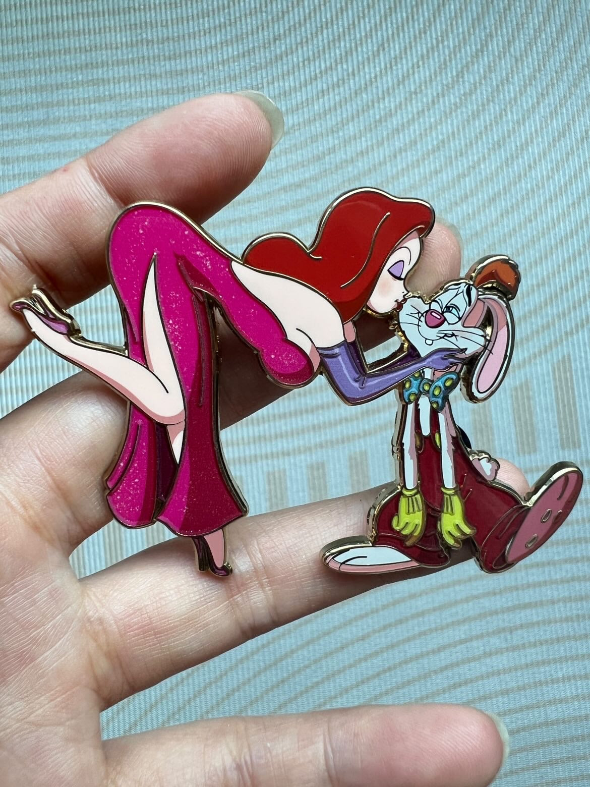 “GOT SMOOCHED" Jessica & Roger Rabbit Fantasy Pin