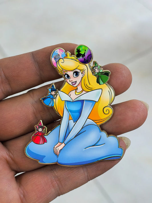 "We're All Ears" Aurora (Blue Dress) Fantasy Pin
