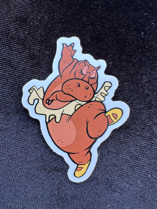 Fantasia Pink Hippo Sticker