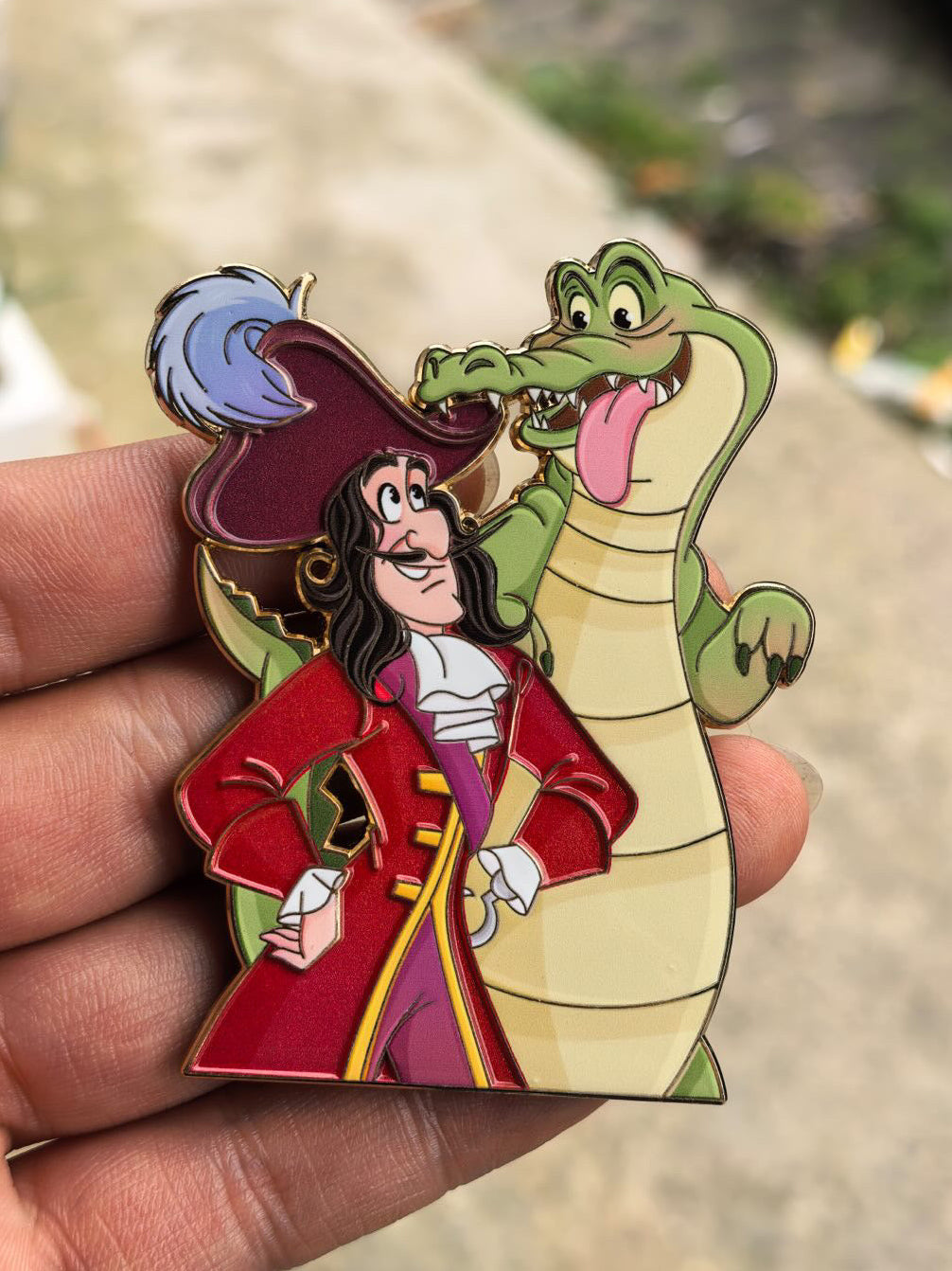 "Evil Tails"  Captain Hook & TicTok Croc Fantasy Pin