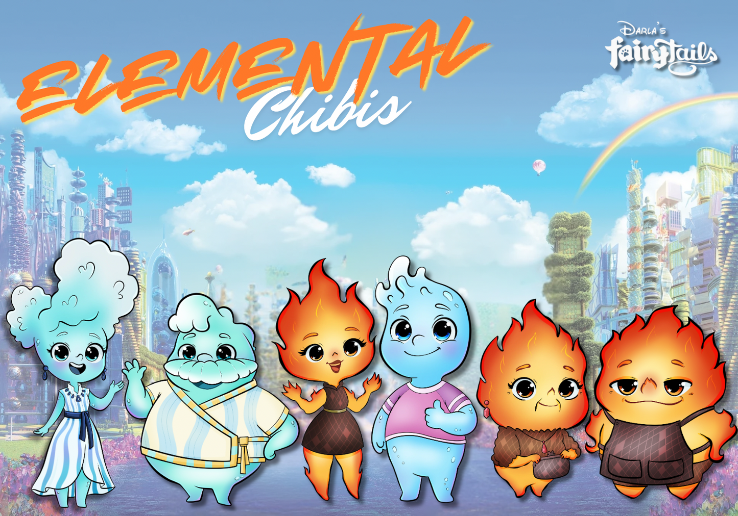 PRESALE - Elemental Chibi Fantasy Pins