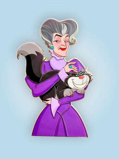 Evil Tails Lady Tremaine & Lucifer Fantasy Pin