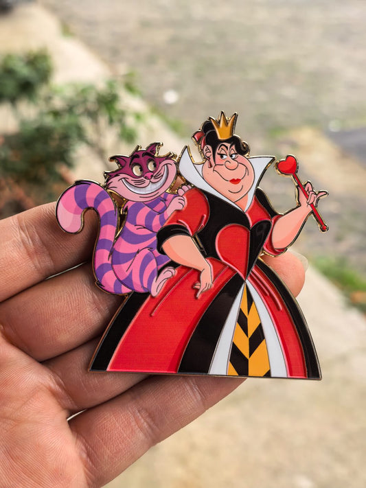 "Evil Tails"  Queen of Hearts & Cheshire Fantasy Pin