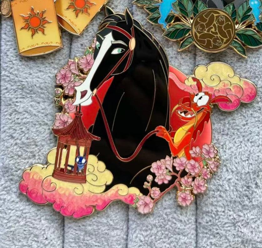 “Charmed Steeds” Khan, Mushu & Cri-kee fantasy Pin