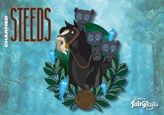*COMING SOON*  “Charmed Steeds” Angus & bears fantasy Pin