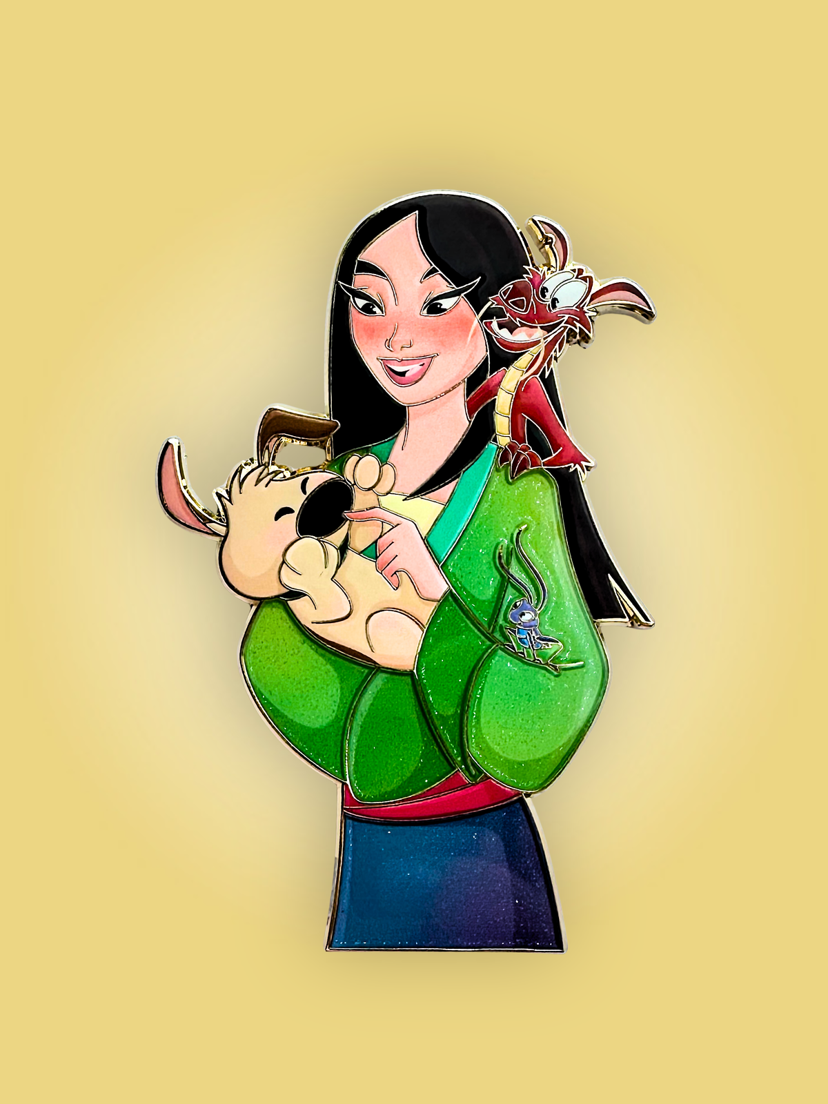 Love Tails Mulan, Little Brother, Crikee & Mushu Fantasy Pin