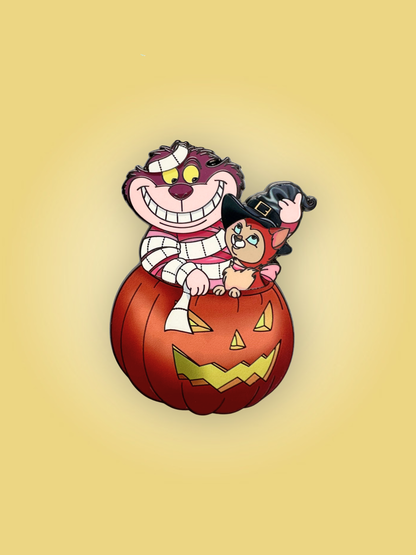 Spooky Kitties Cheshire & Dinah LE30 Disney Fantasy Pin