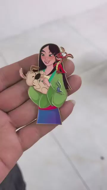 Love Tails Mulan, Little Brother, Crikee & Mushu Fantasy Pin