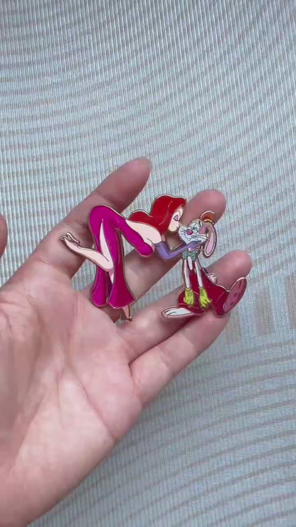 “GOT SMOOCHED" Jessica & Roger Rabbit Fantasy Pin